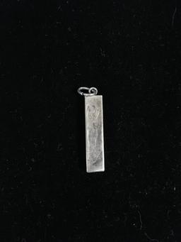 Sterling Silver Bar Pendant W/ Hebrew Markings