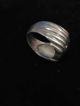 Vintage Sterling Silver & Black Onyx Ring - Size 6