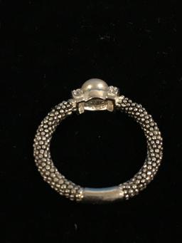 CW Sterling Silver & Pearl Ring - Size 9