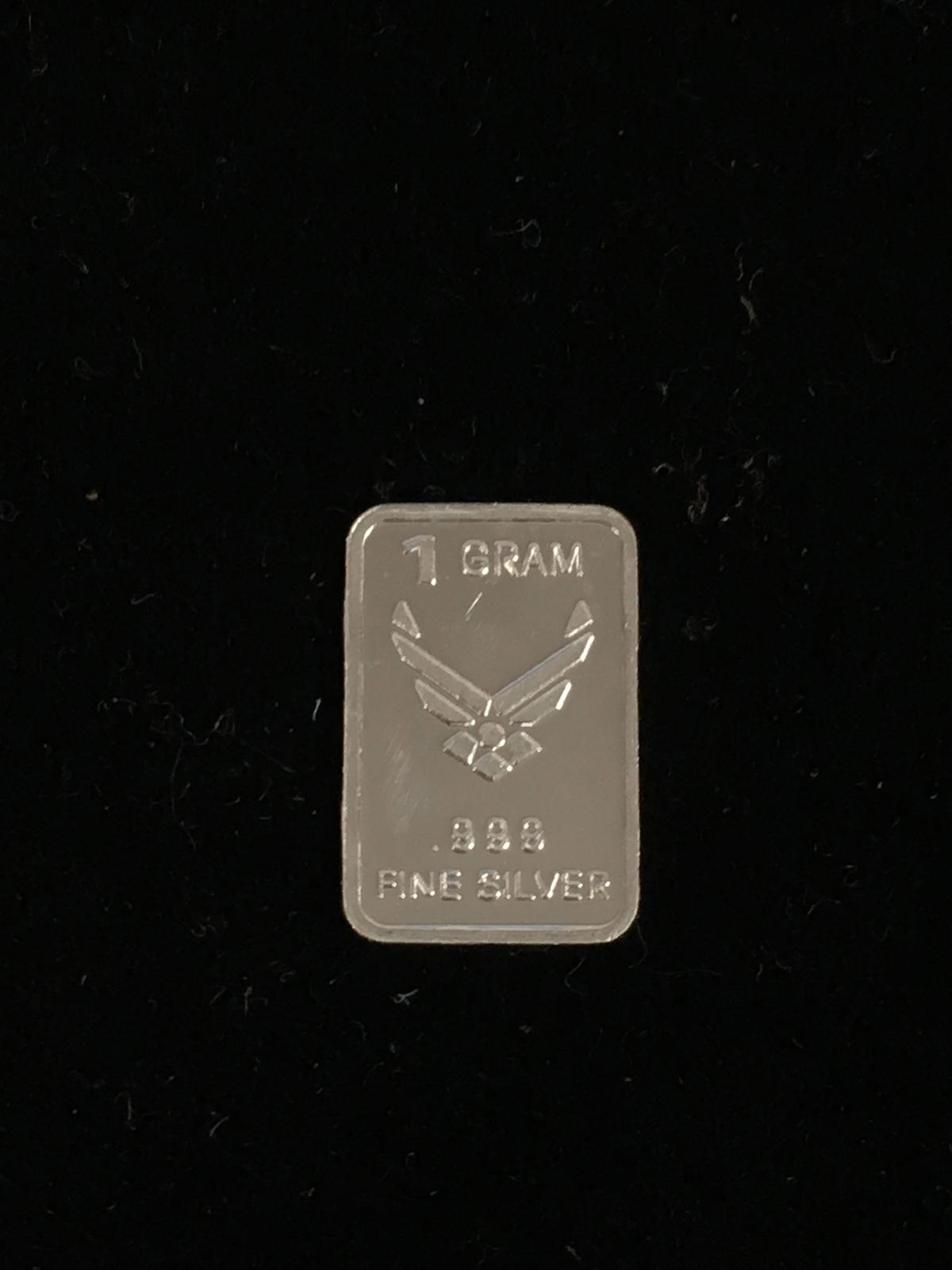 1 Gram .999 Fine Silver United States Air Force Silver Bullion Bar