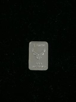 1 Gram .999 Fine Silver US Air Force Bullion Bar