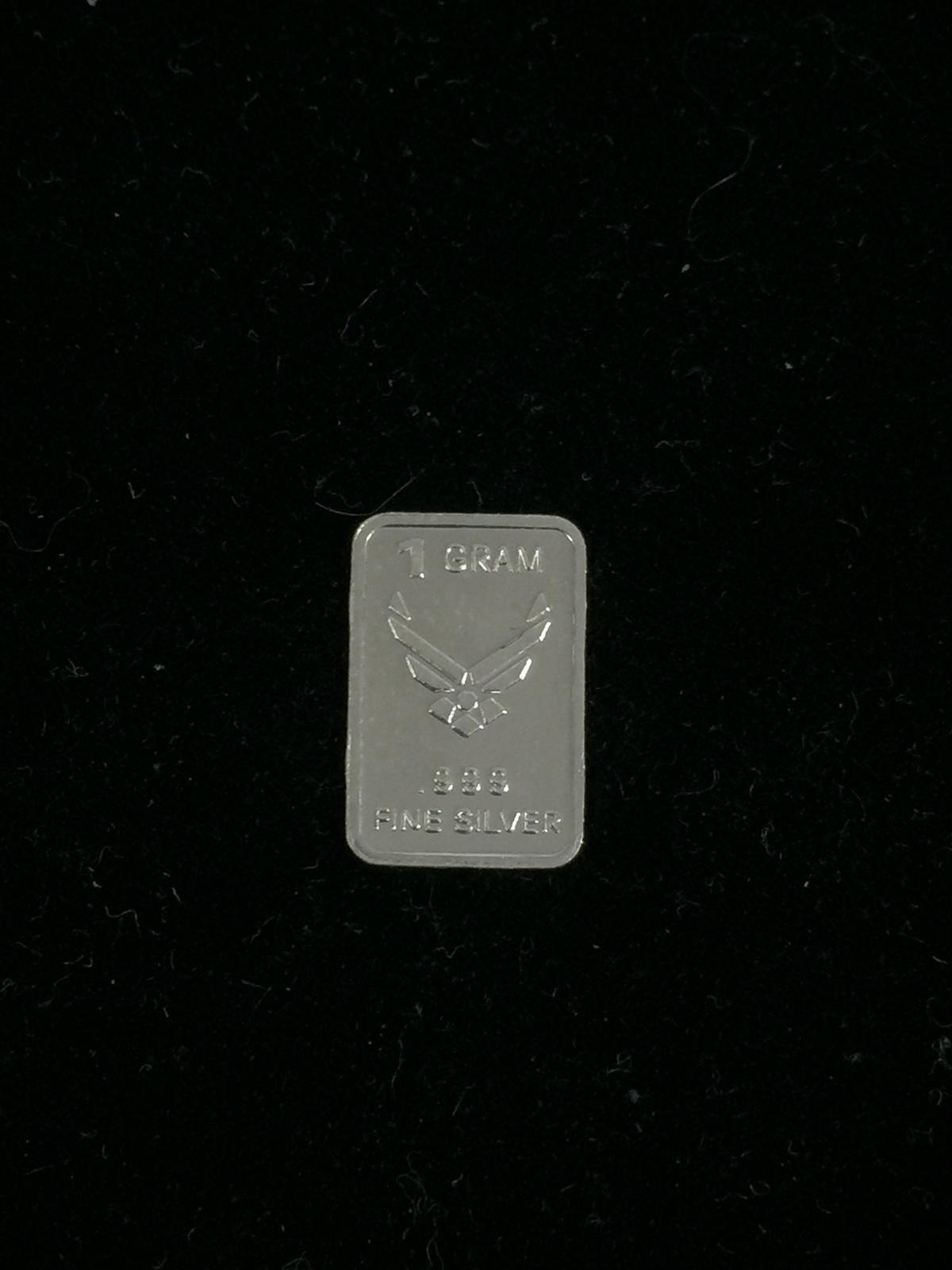 1 Gram .999 Fine Silver US Air Force Bullion Bar