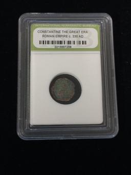 INB Slabbed Constantine The Great Era Roman Empire c. 330 AD Ancient Coin