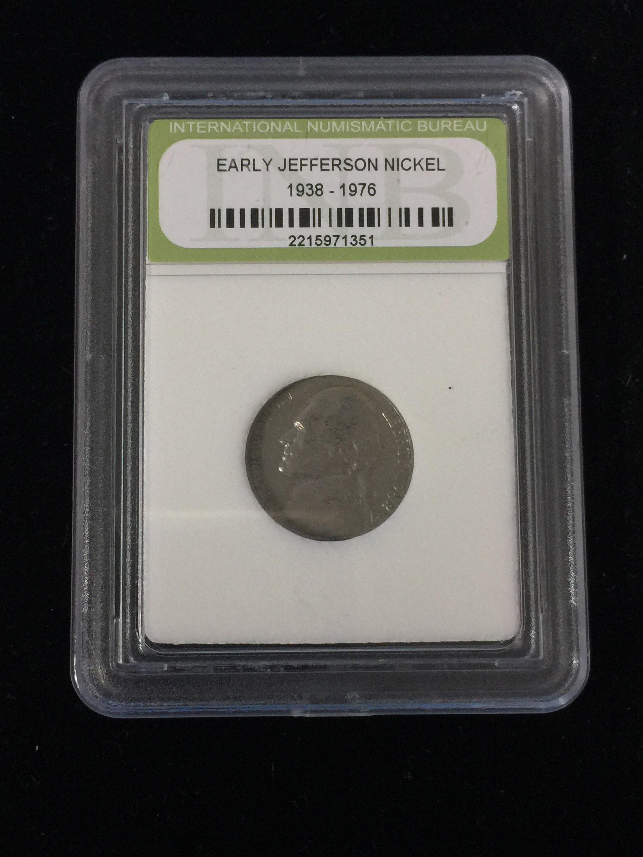 INB Slabbed 1968 United States Early Jefferson Nickel Coin