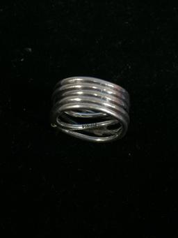 Pandora ALE Sterling Silver 10K Gold Spiral Ring - Size 7