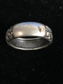 Carolyn Pollack Relios Sterling Silver Floral Ring Band - Size 9