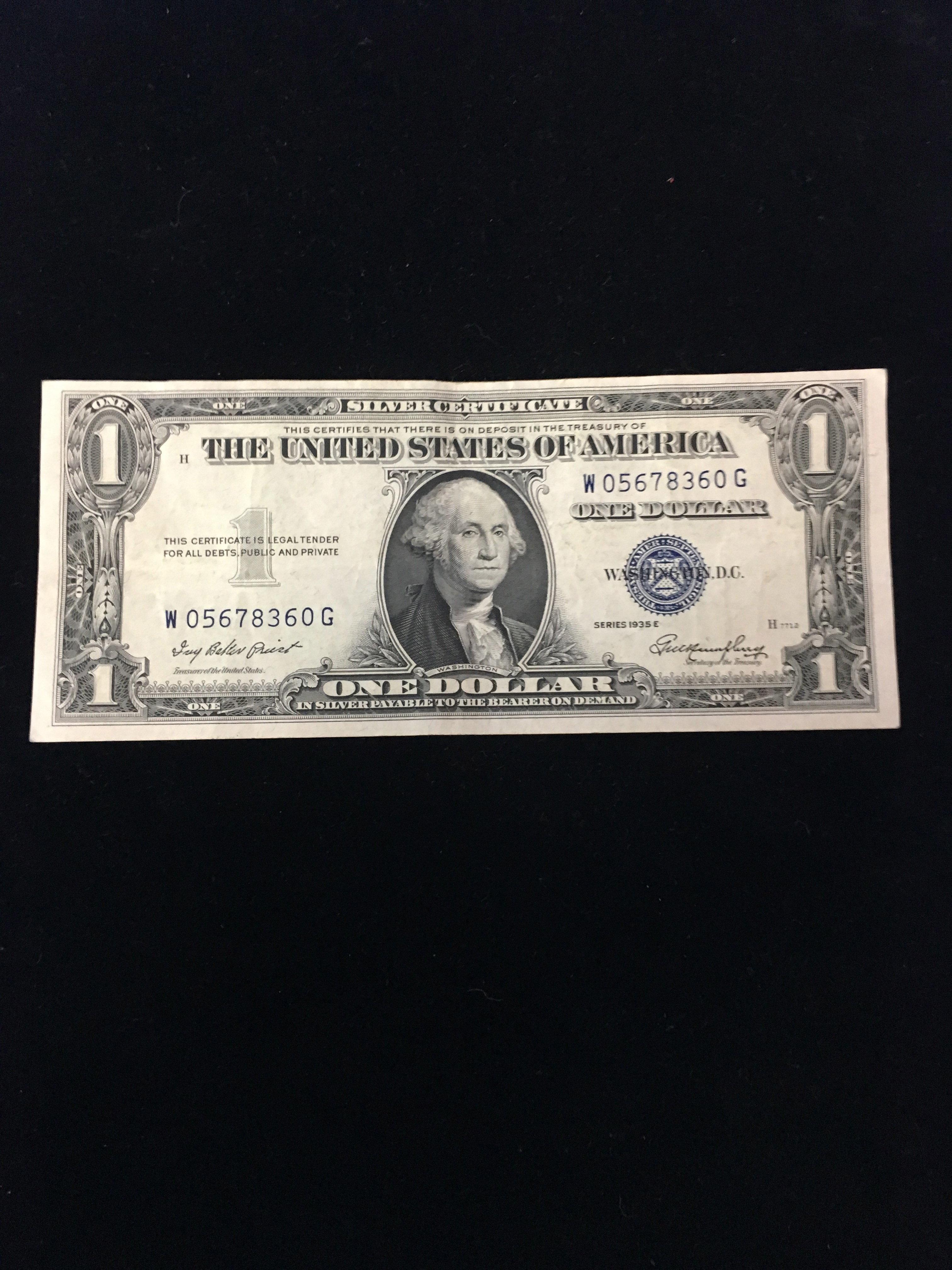 1935-E United States $1 Silver Certificate Bill Currency Note