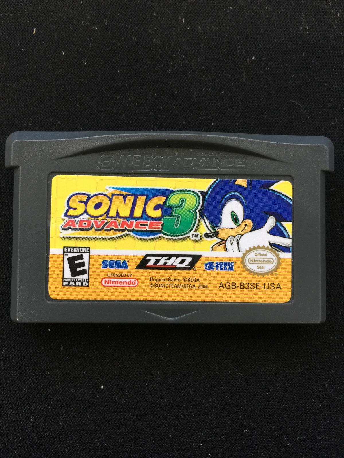 Nintendo Game Boy Advance Sonic Advance 3 Video Game Cartridge