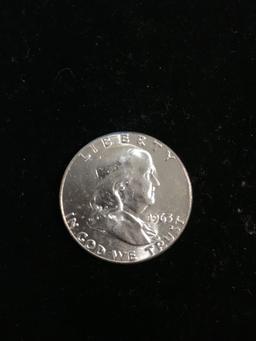 1963 United States Franklin Half Dollar - 90% Silver Coin Uncirculared BU Gem Grade