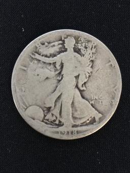 1918-S United States Walking Liberty Half Dollar - 90% Silver Dollar