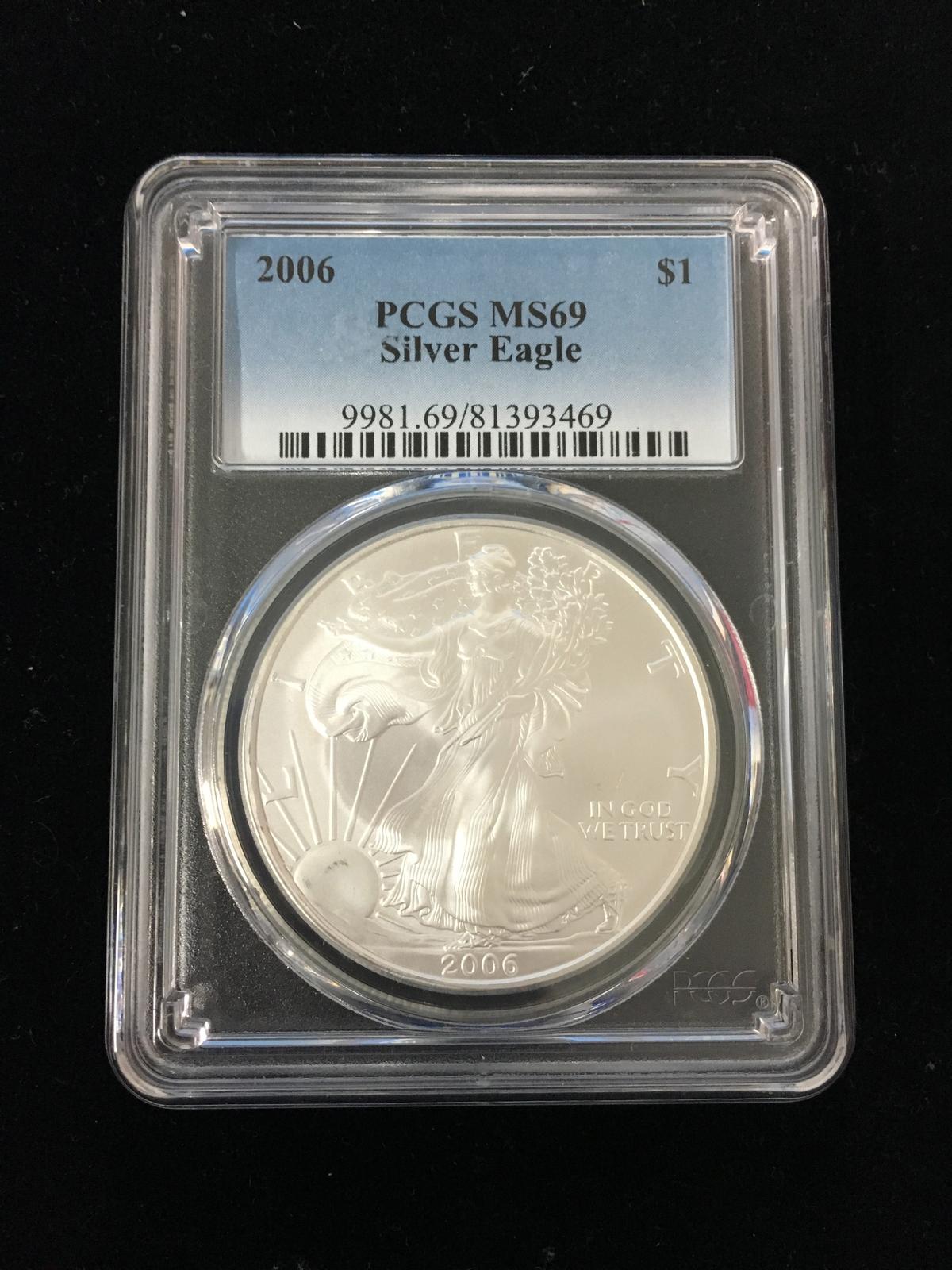 2006 United States 1 Troy Ounce .999 Fine Silver American Eagle Bullion Coin - PCGS MS69