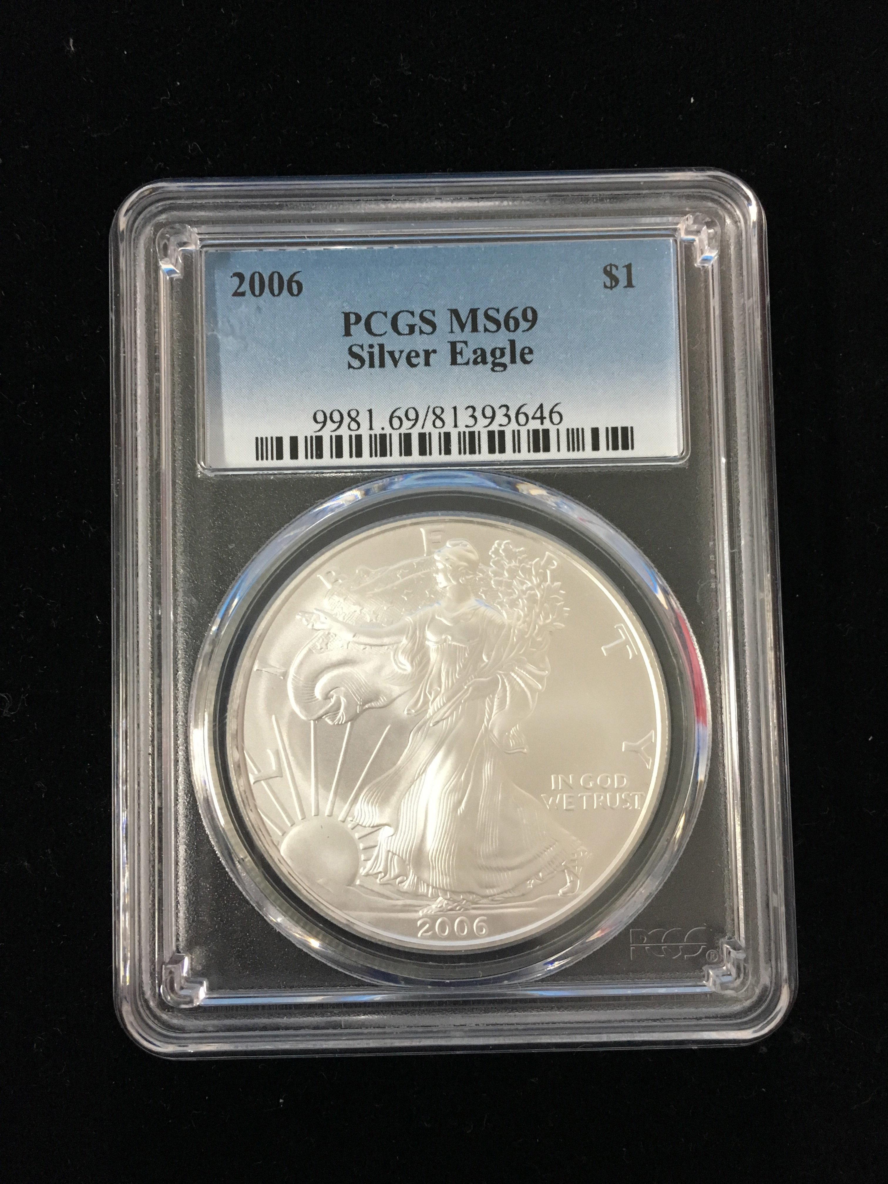 2006 United States 1 Troy Ounce .999 Fine Silver American Eagle Bullion Coin - PCGS MS69