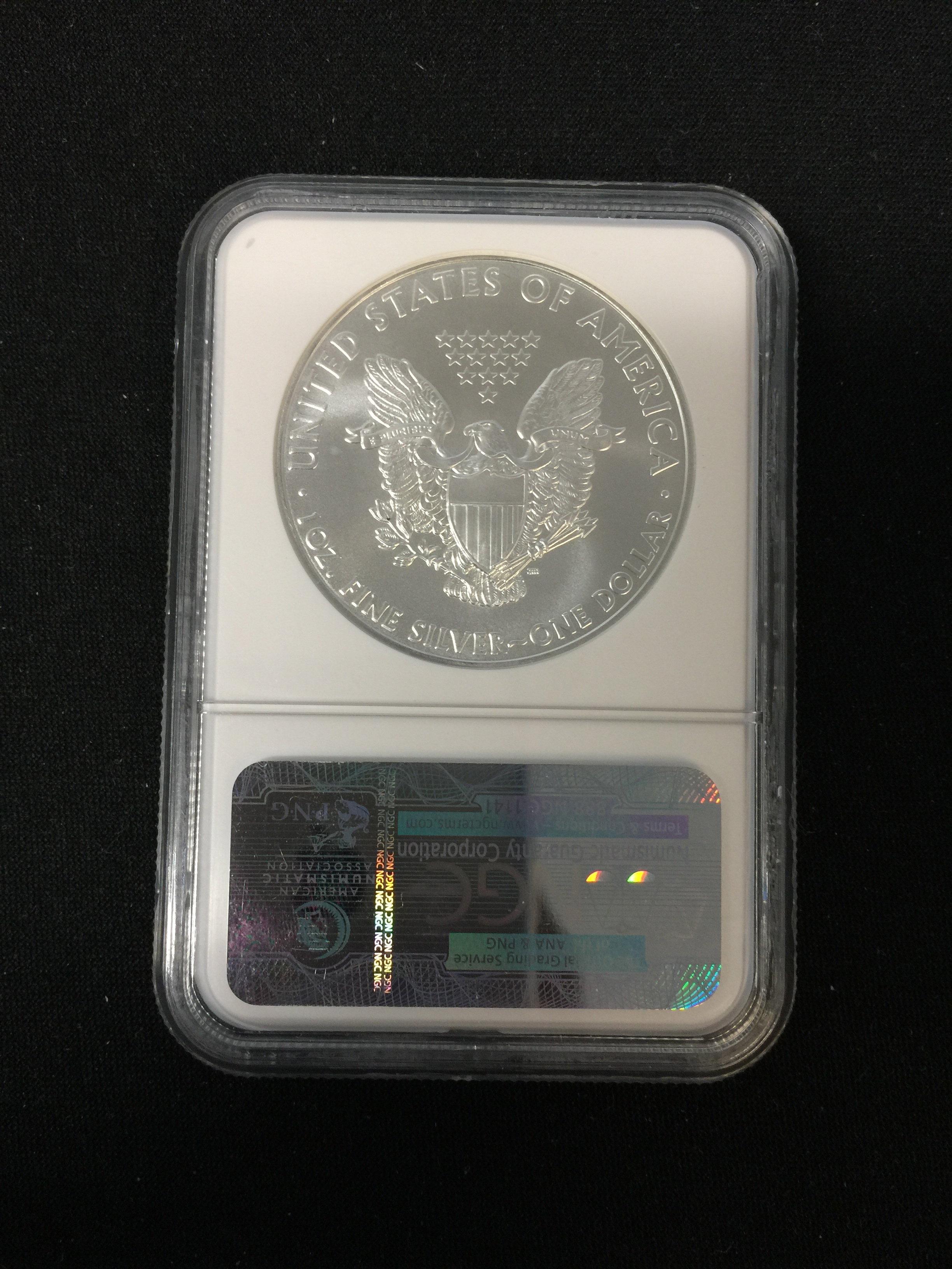 NGC Graded Early Releases MS69 2010 American Silver Eagle 1 Ounce Silver Round