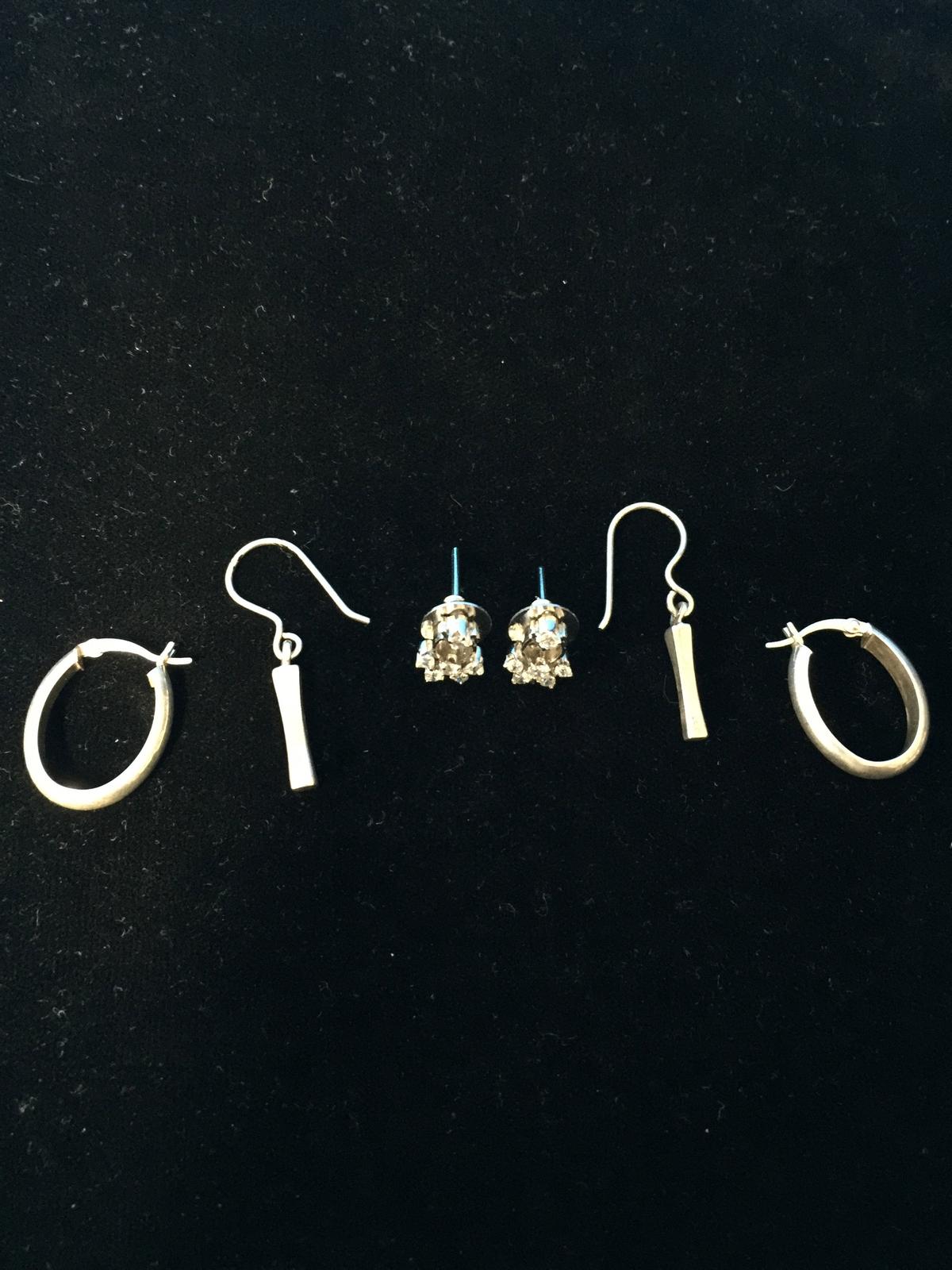 3 Pairs of Sterling Silver Earrings