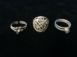 3 Sterling Silver Rings