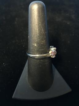 Vintage Sterling Silver & Amethyst Ring - Size 8