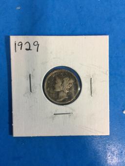 1929 United States Mercury Dime - 90% Silver Coin