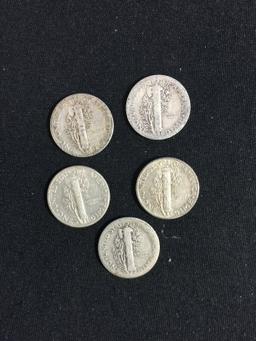 1 Random Year United States Mercury Silver Dime - 90% Silver Coin