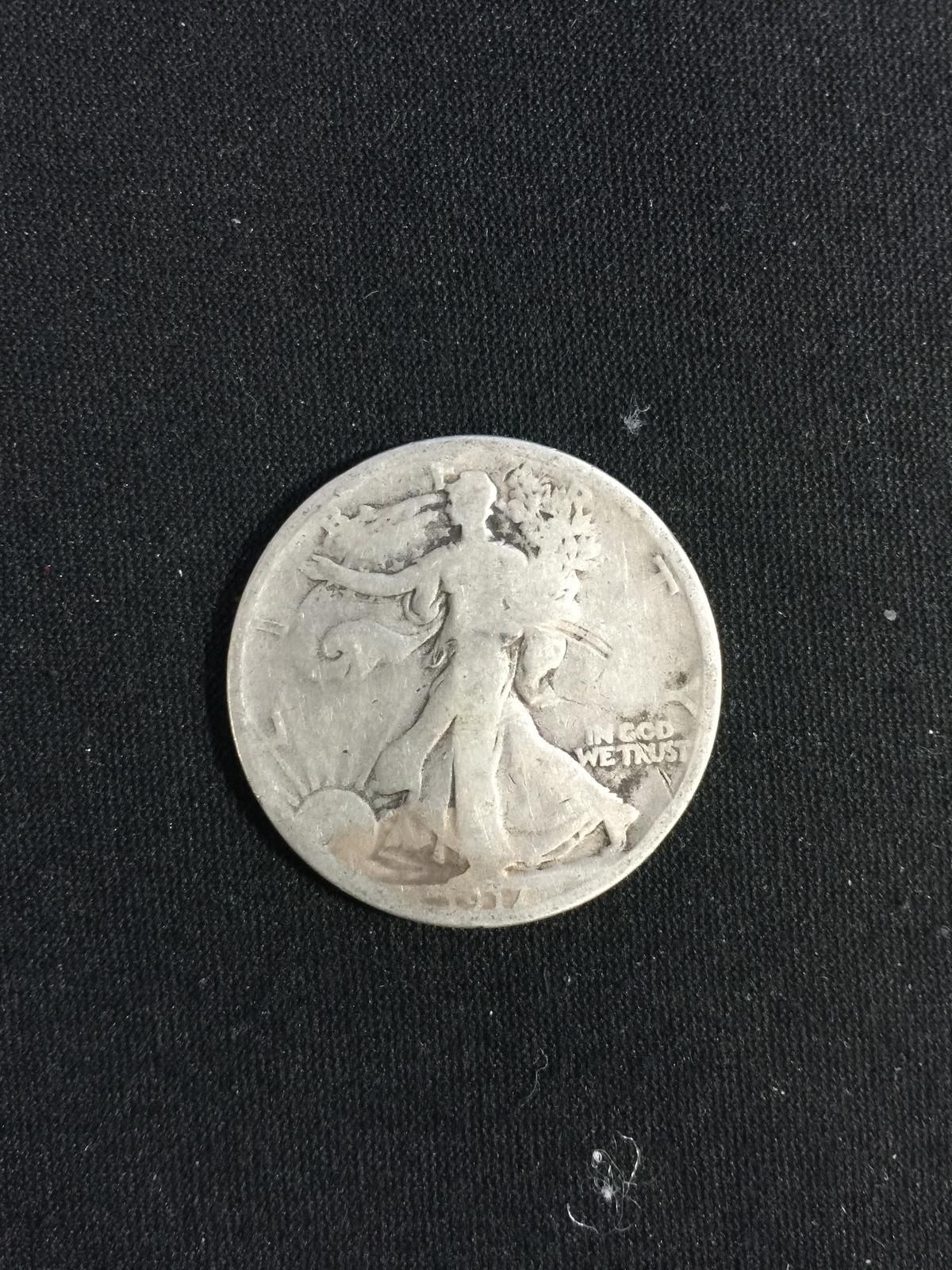 1917-S United States Walking Liberty Silver Half Dollar - 90% Silver Coin