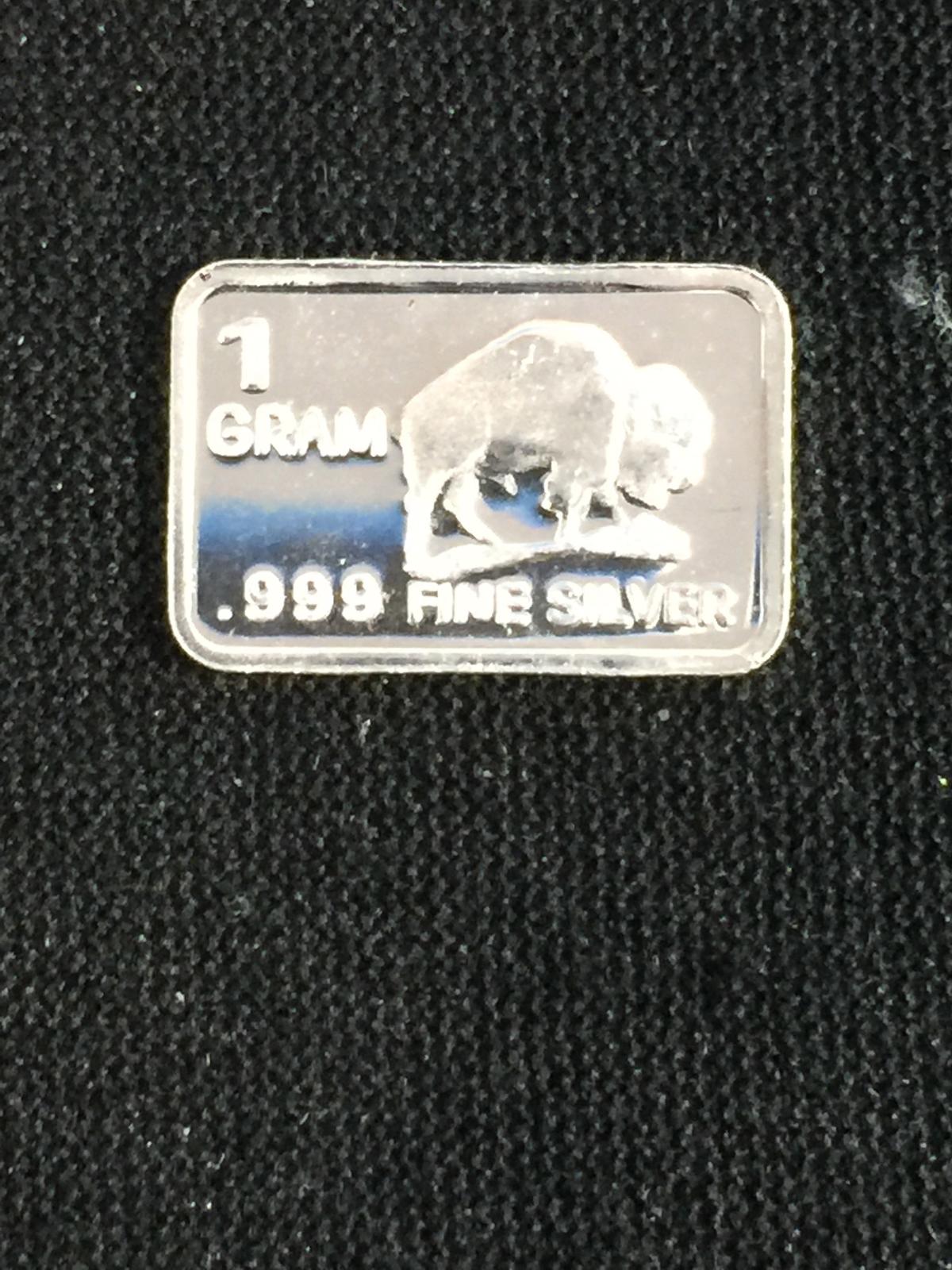 1 Gram .999 Fine Silver Buffalo Silver Bullion Bar