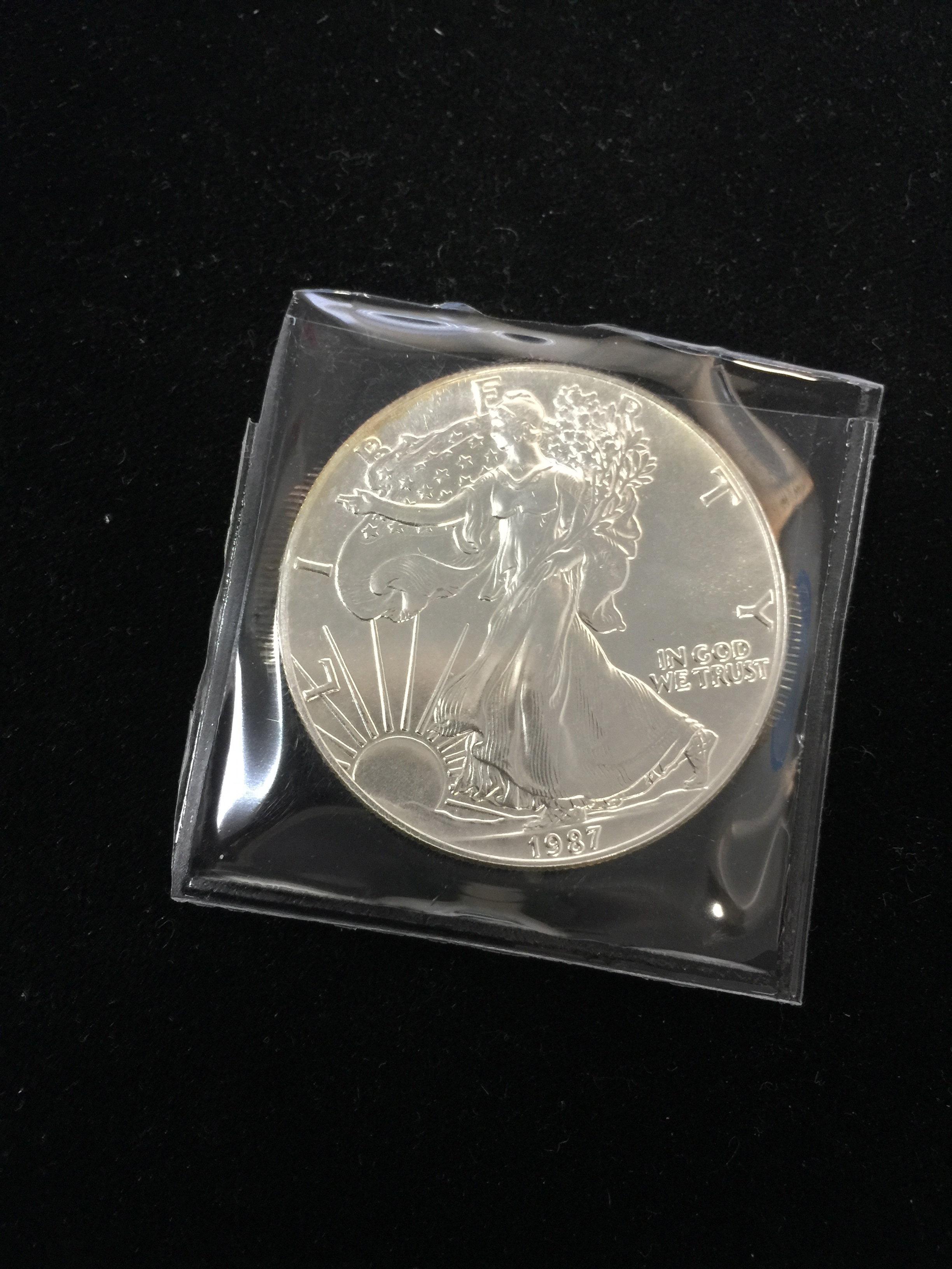 1987 American Silver Eagle 1 Ounce .999 Fine Silver Bullion Round