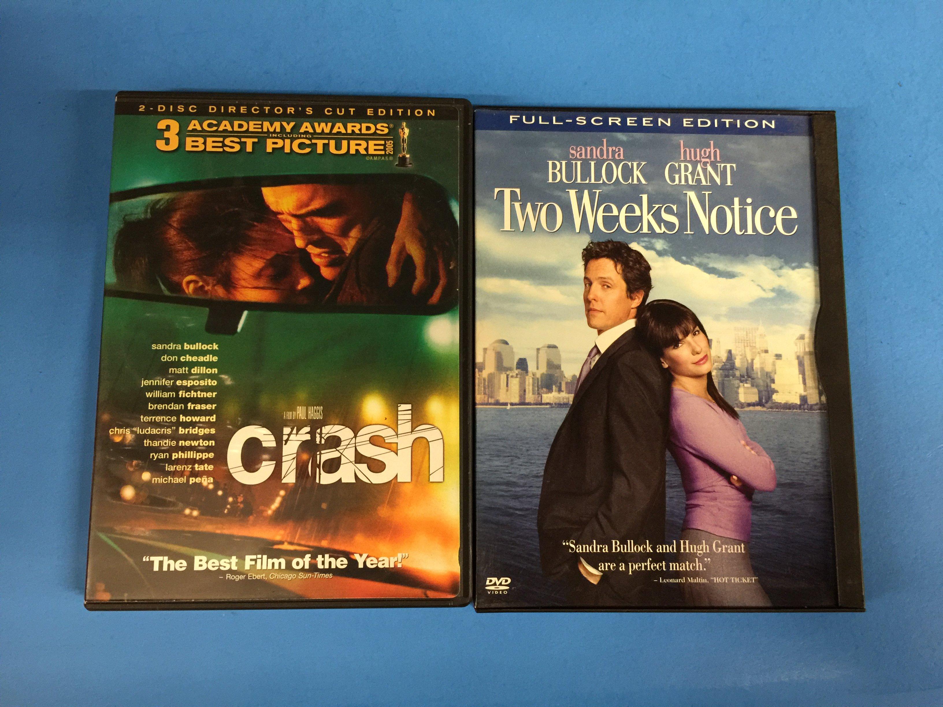 2 Movie Lot: SANDRA BULLOCK: Two Weeks Notice & Crash DVD