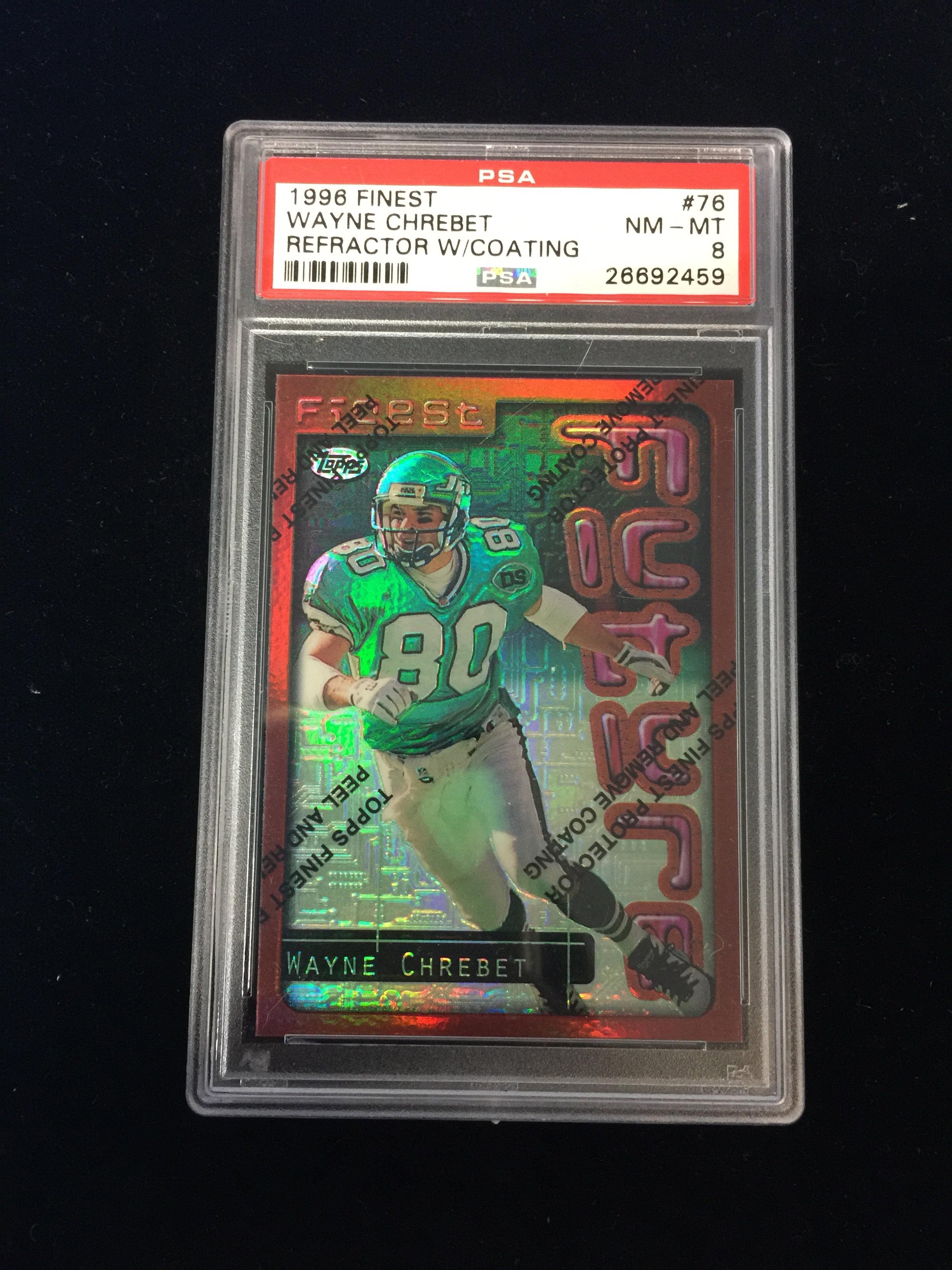 PSA Graded 1996 Finest Refractor Wayne Chrebet Jets Football Card