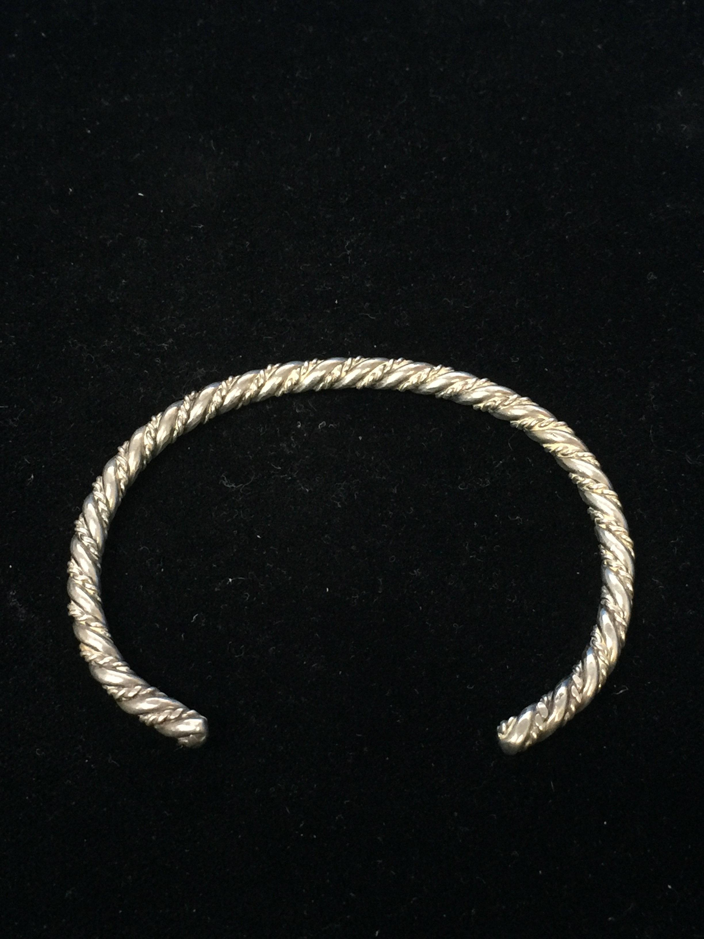 Twisted Sterling Silver Rope Cuff Bracelet