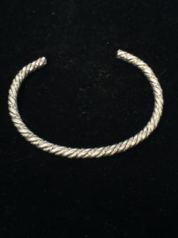 Twisted Sterling Silver Rope Cuff Bracelet