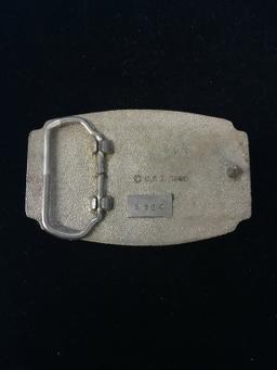 Vintage Silver Tone Belt Buckle World War II Remembered
