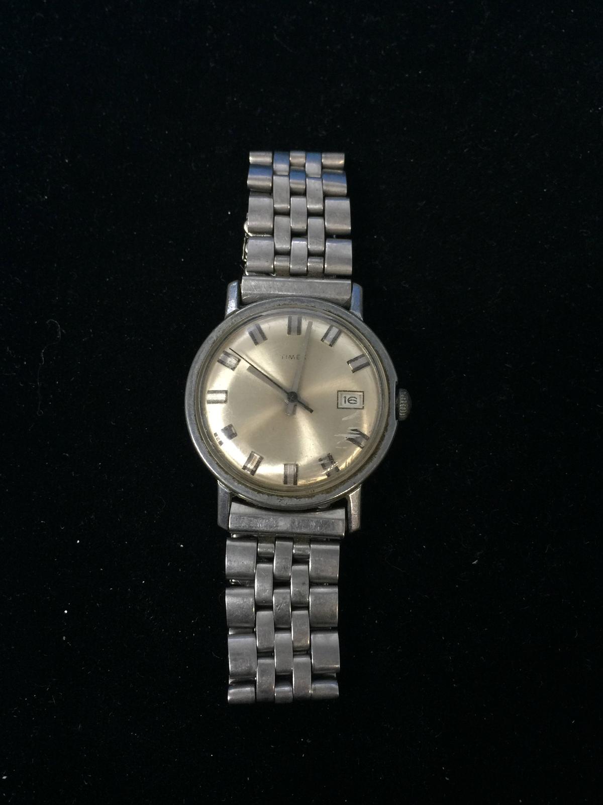 Vintage Timex Silver Tone Watch