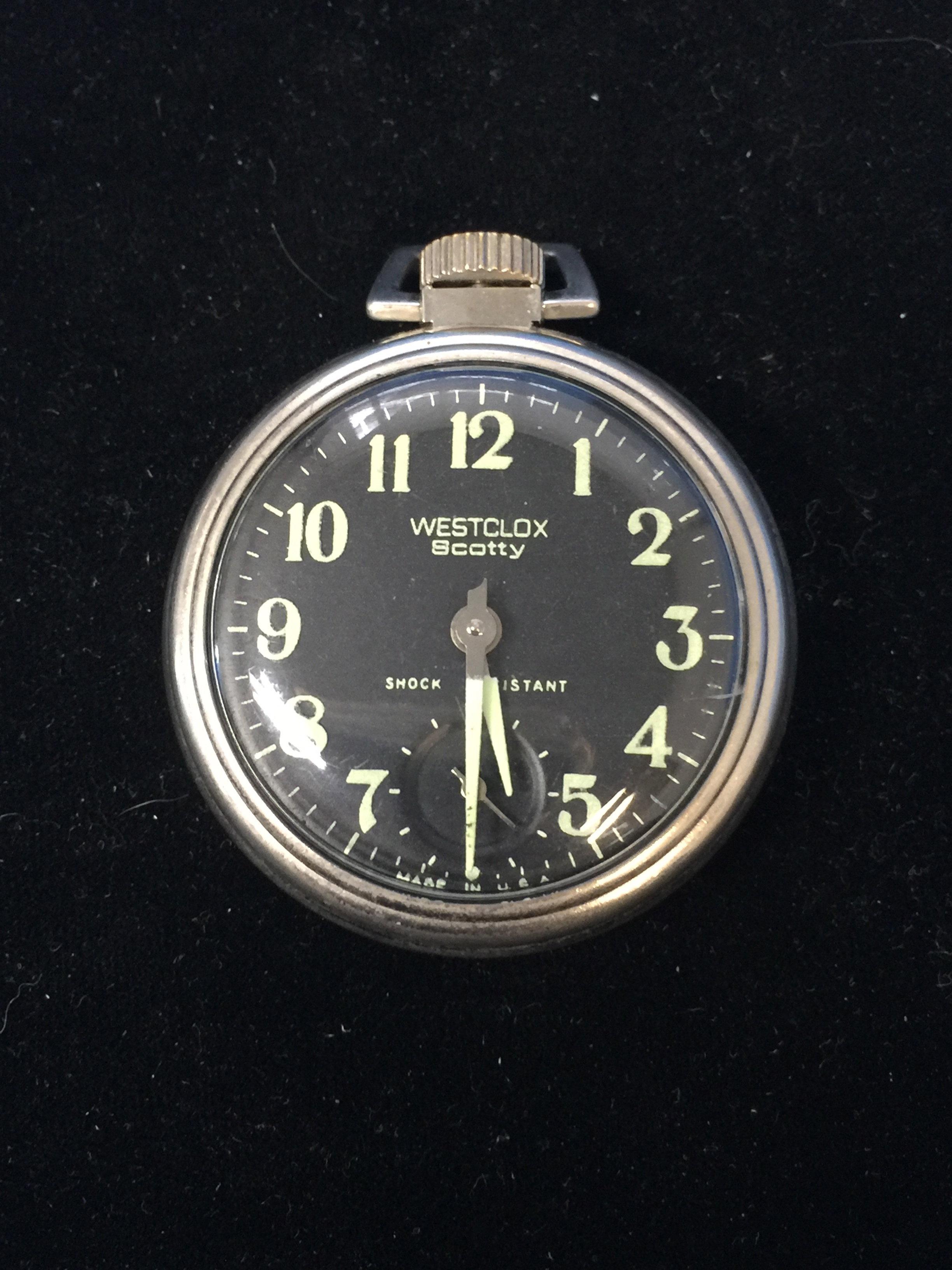 Westclox Scotty Silver Tone Pocket Watch