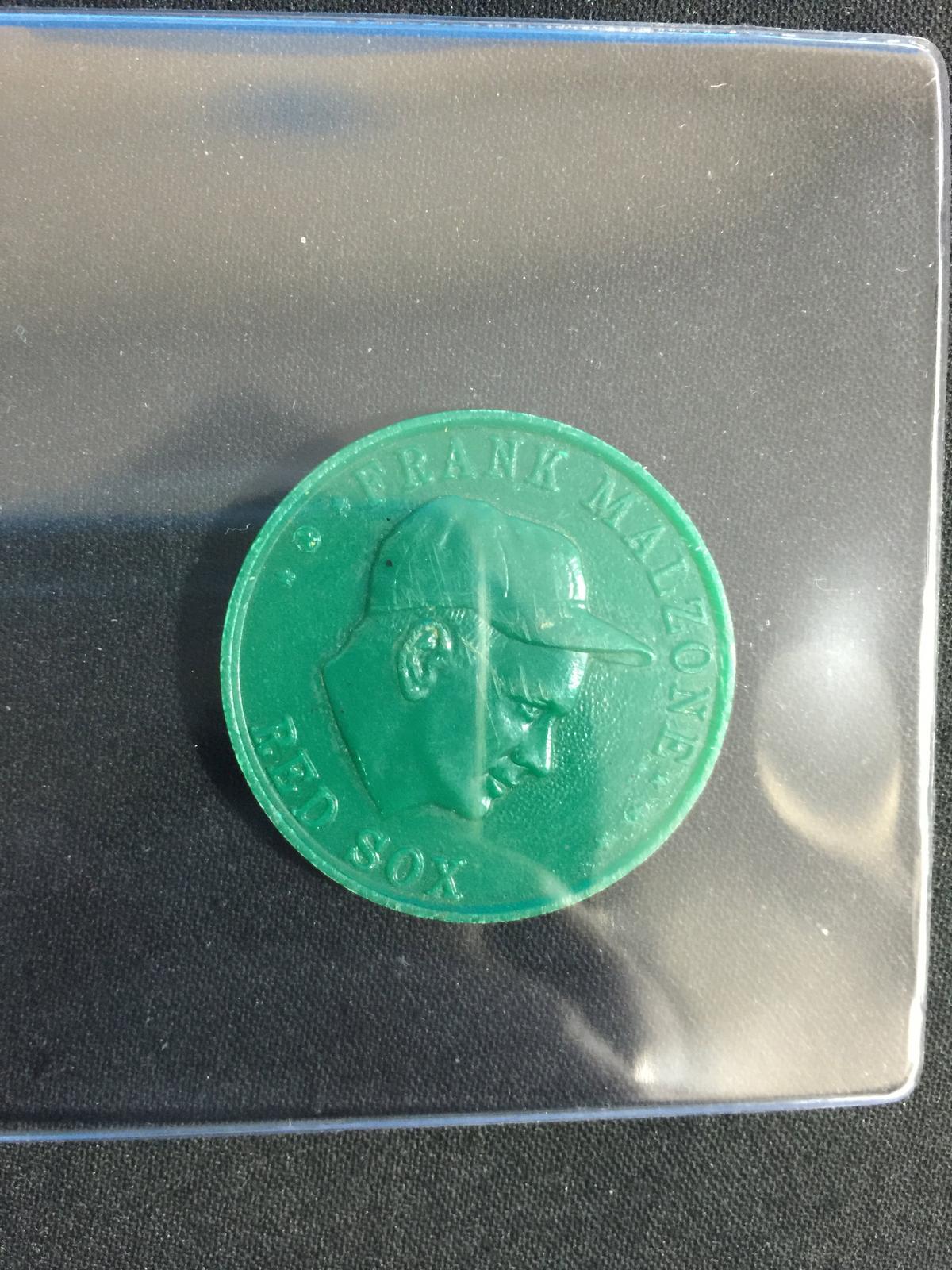 1959 Armour Hot Dog Baseball Frank Malzone Red Sox Green Coin - VERY RARE