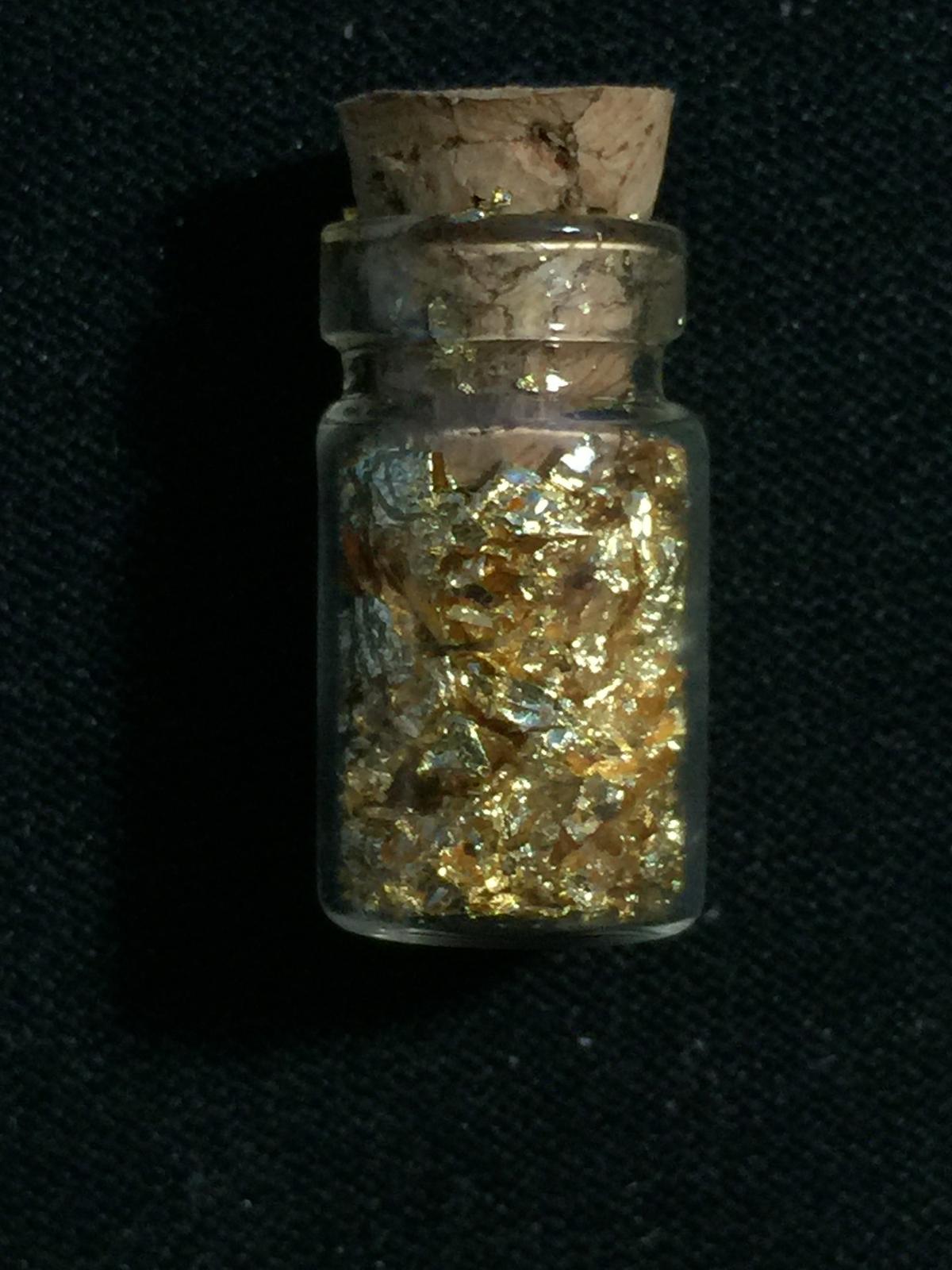 Glass Vial of 24K Gold Flakes