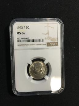 NGC MS66 1943-P United States 5C Jefferson Nickel