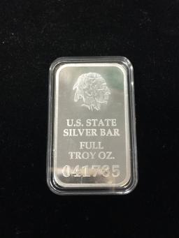 1 Troy Ounce .999 Fine Silver Bar from United States Fine Silver Bar Set - NEW HAMPSHIRE