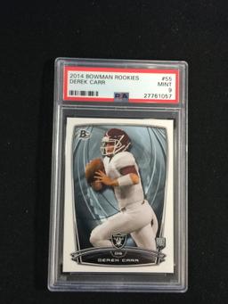 PSA Graded 2014 Bowman Derek Carr Raiders Rookie Football Card