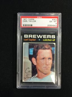 PSA Graded 1971 Topps #353 Carl Taylor Brewers Baseball Card