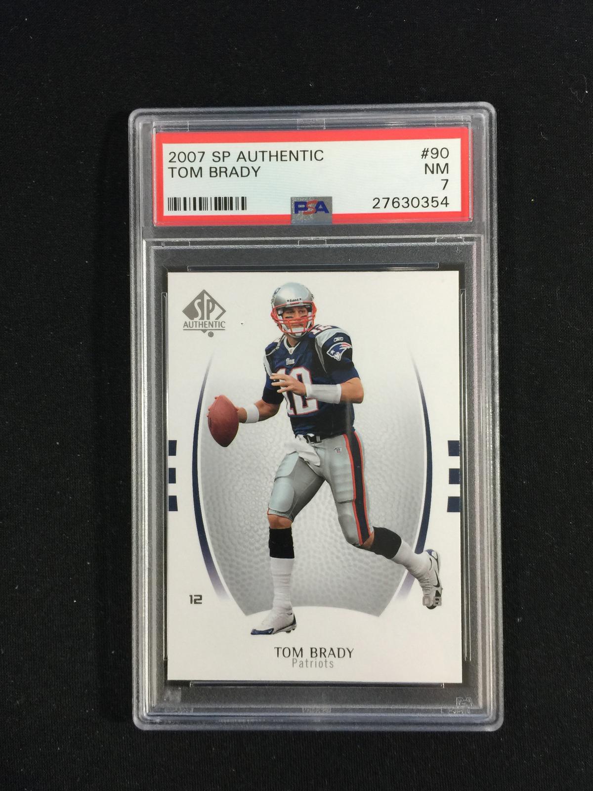 PSA Graded 2007 SP Authentic Tom Brady Patriots Football Card