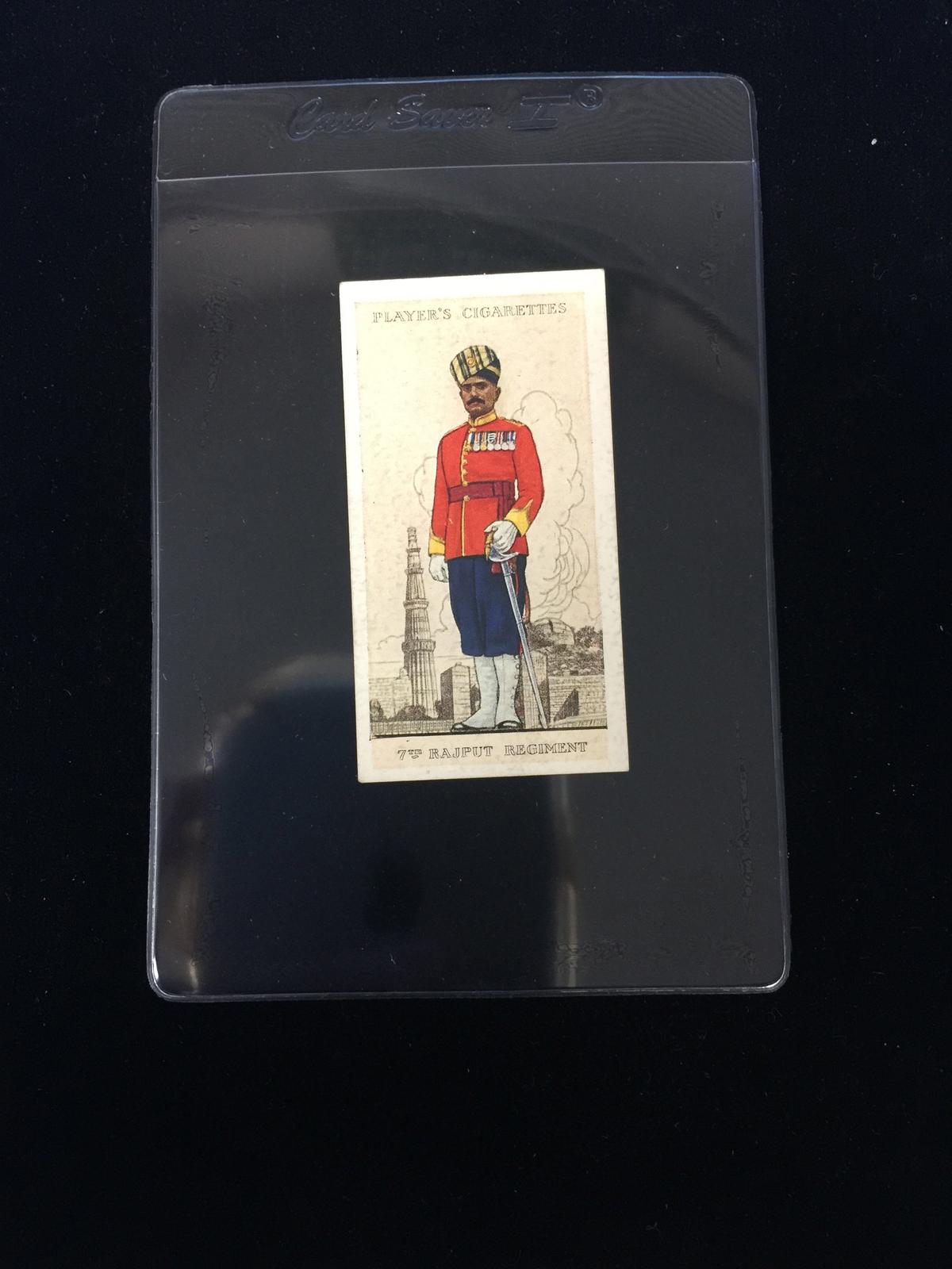 1938 John Player Cigarettes Military Uniforms of British Empire 7th Rajput Regiment Tobacco Card