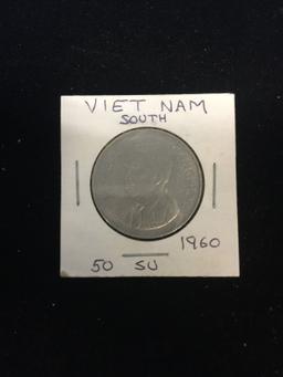 1960 Vietnam (South) - 50 Su - Foreign Coin in Holder