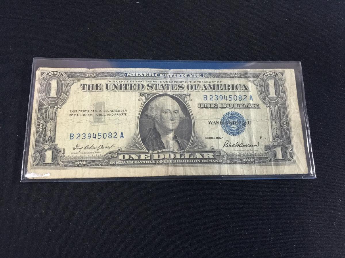 1957 United States $1 Silver Certificate Currency Bill Note