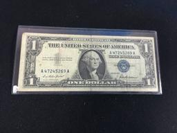 1957 United States $1 Silver Certificate Currency Bill Note