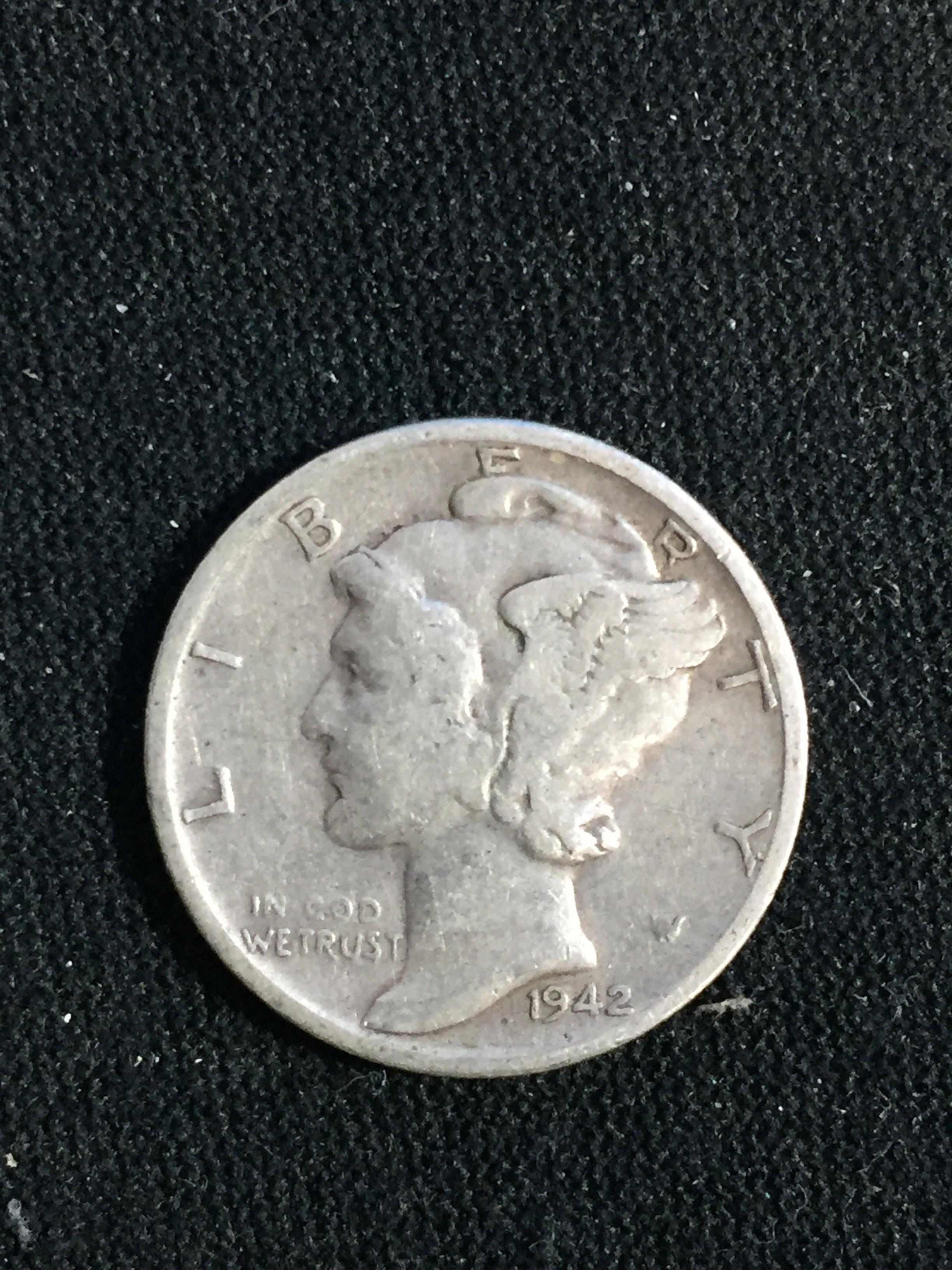 1942-S United States Mercury Dime - 90% Silver Coin