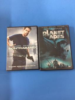 2 Movie Lot: MARK WAHLBERG: Contraband & Planet of the Apes DVD