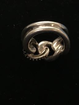 Swarovski Sterling Silver Designer Ring - Size 8.5