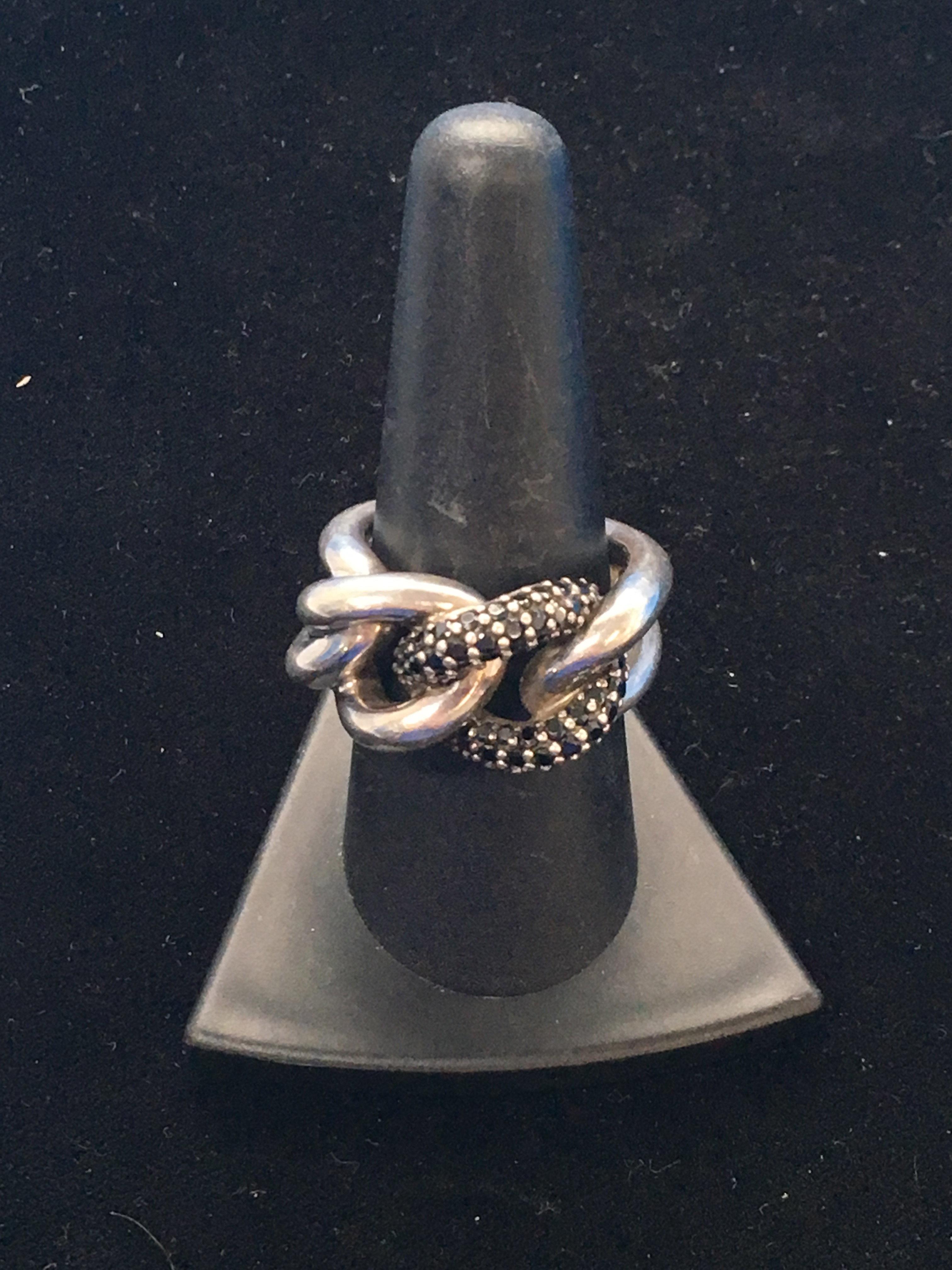Swarovski Sterling Silver Designer Ring - Size 8.5