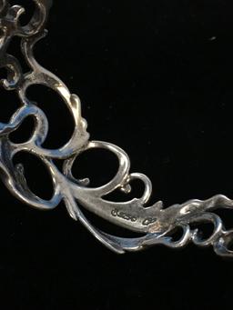 Carolyn Pollack Relios Sterling Silver Filigree Scroll Cuff Bracelet - VERY NICE