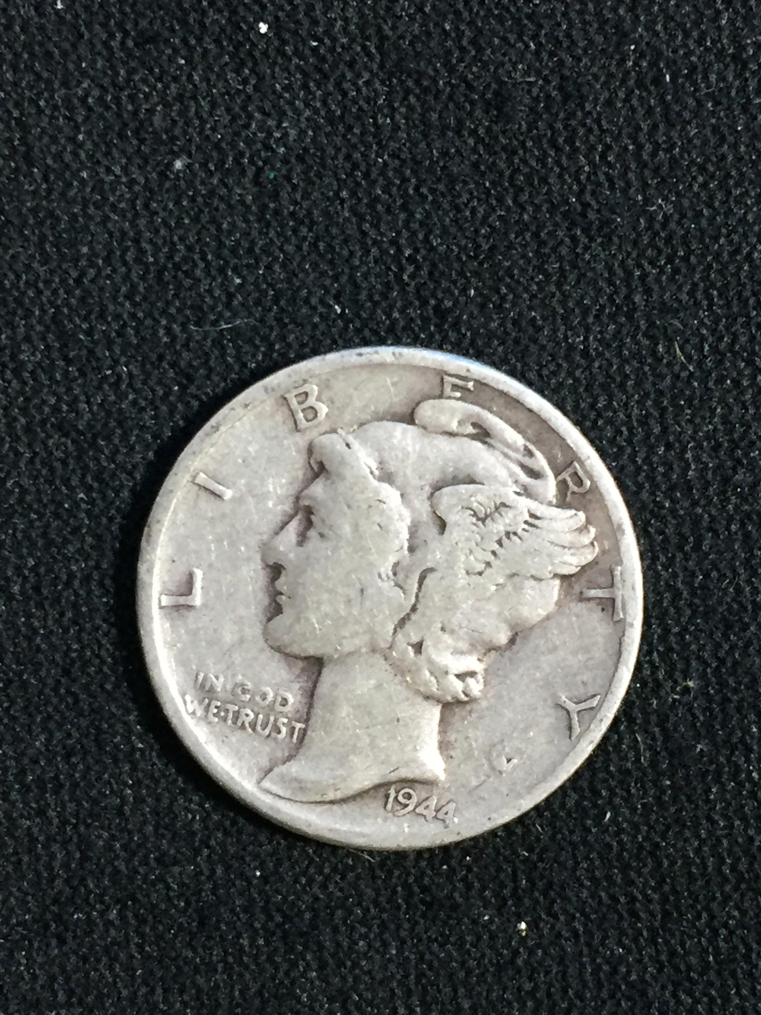 1944 United States Mercury Dime - 90% Silver Coin