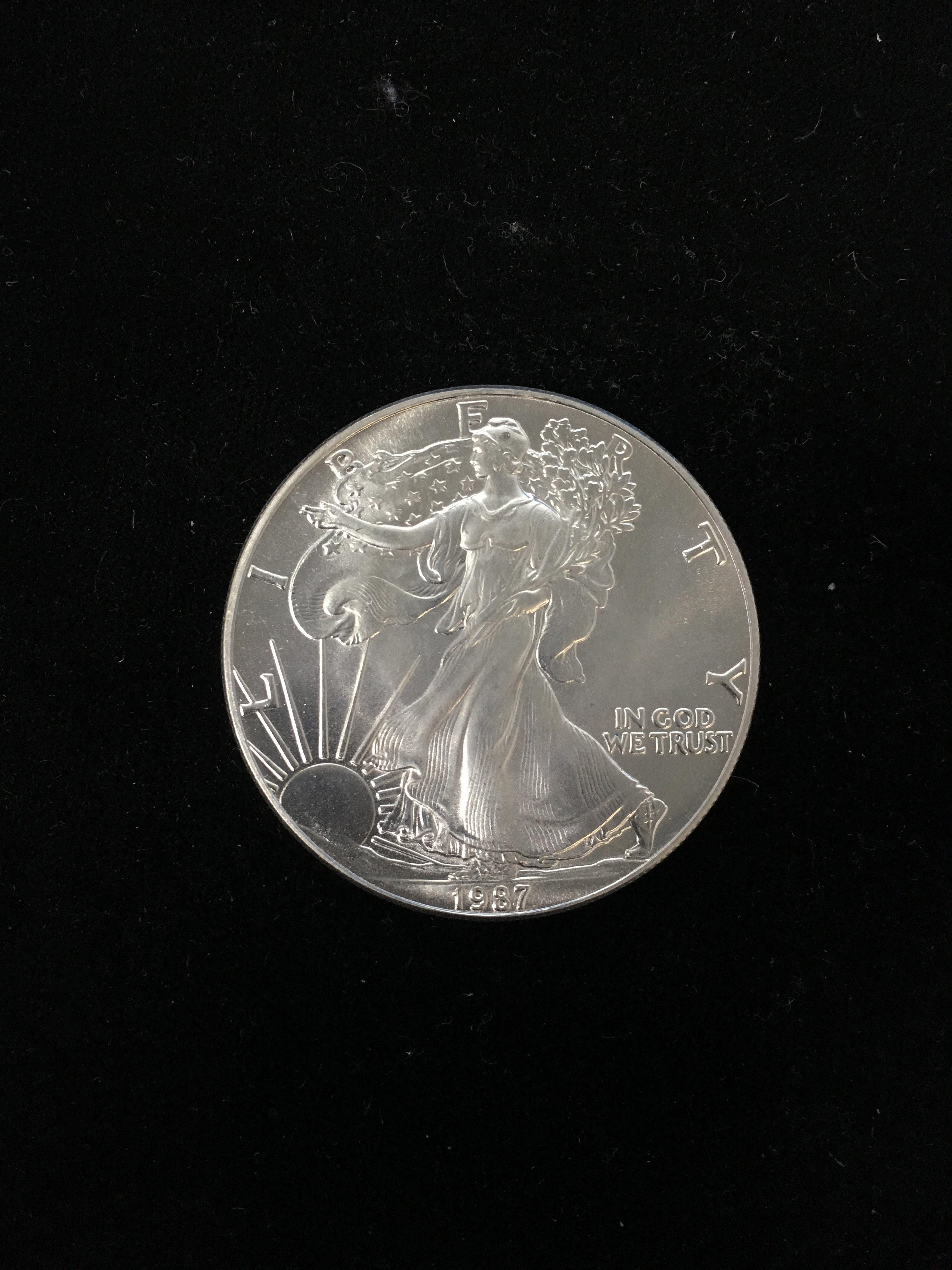 1987 American Silver Eagle 1 Ounce .999 Fine Silver Bullion Coin